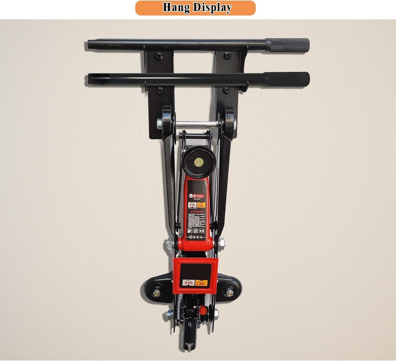 JLDGMXCDZ Heavy-Duty Steel Floor Jack Holder & Jack Stand Wall Mount Hook Rack,Black Electro-Plated, Two-Piece Handle Storage - Image 4